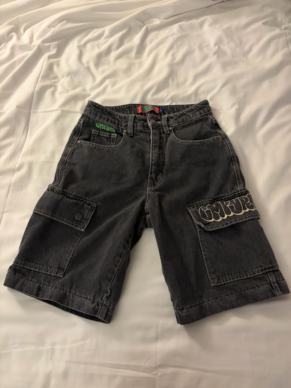 Empyre black Denim Cargo Bermuda Shorts Size 4